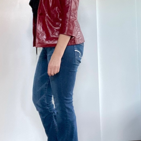 Vintage Leather Jacket, Size S/M, Genuine Leather Blazer - Picture 7 of 10